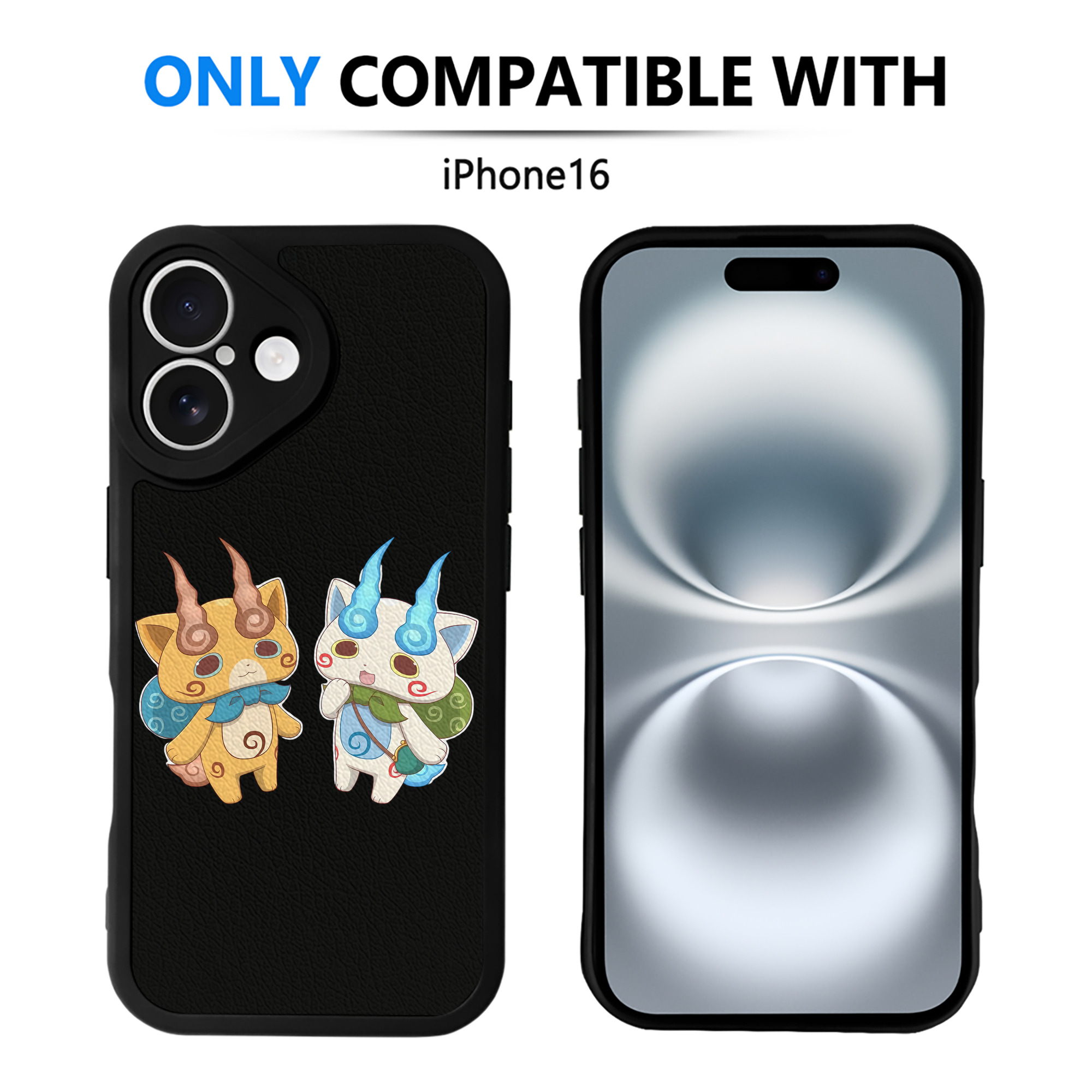 （画像用） 妖怪ウォッチ Yo-kai Watch 【iPhone 16シリーズ対応】シリコンスマホケース（レザー調） 材質：シリコン